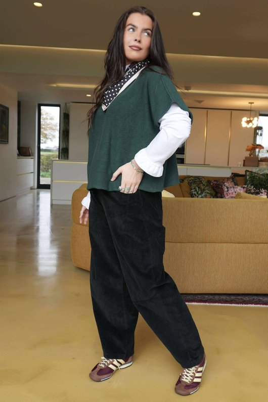 Plaid & Polka Border Triangle Silk Neckerchief Black